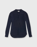 Load image into Gallery viewer, Nyala Blouse in Navy Silk Crepe de Chine
