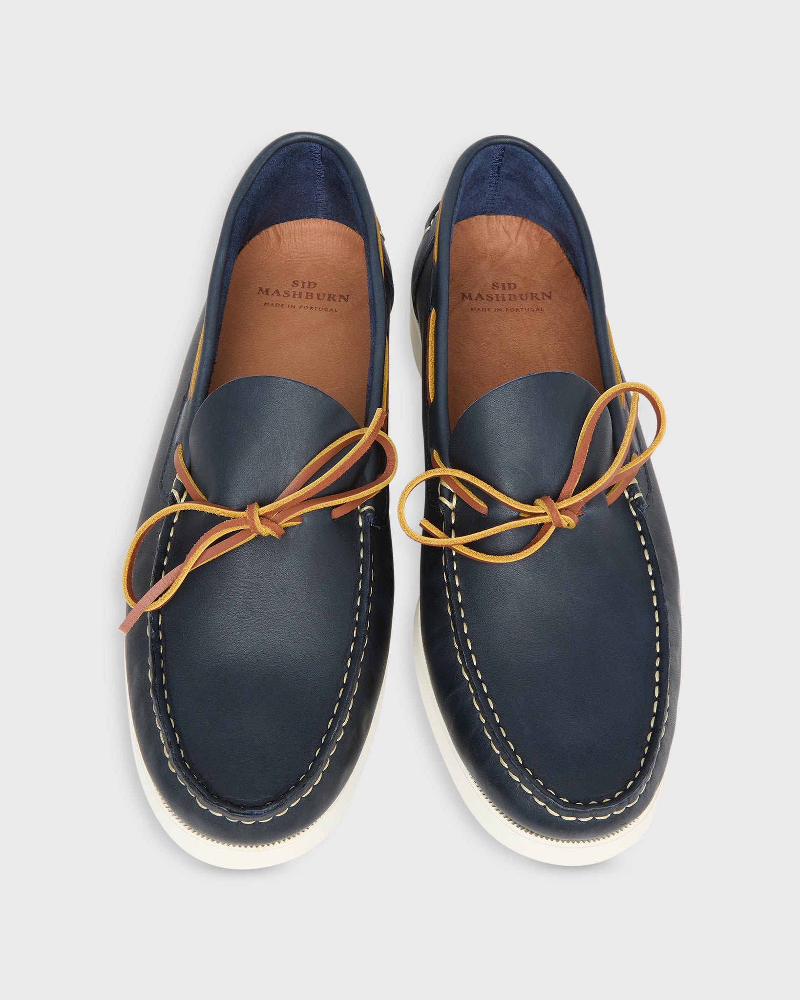 Camp Moccasin in Navy Leather