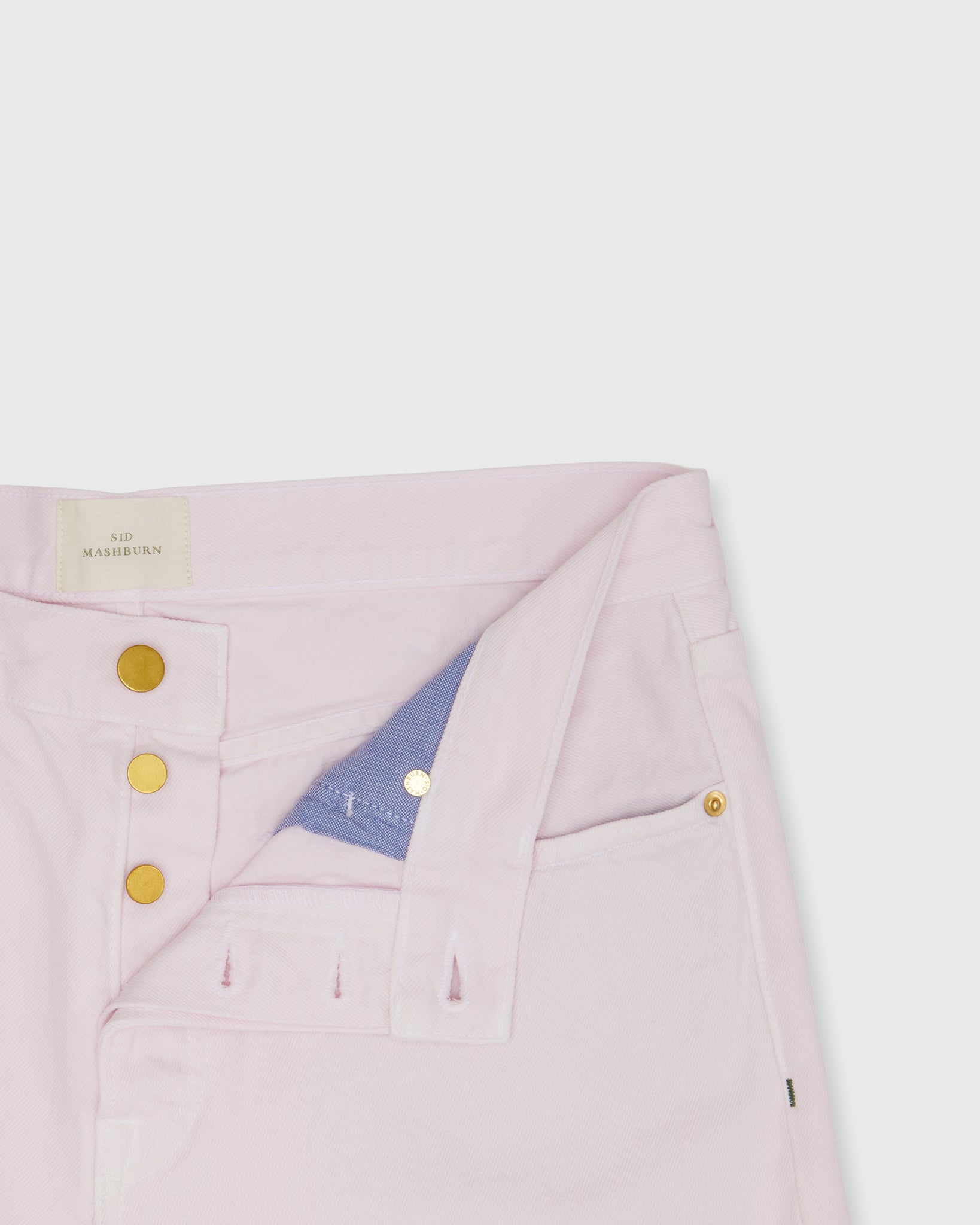 Slim Straight Jean in Pale Pink Garment-Dyed Denim