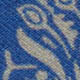 Cotton Print Pocket Square in Blue/Bone Peacock