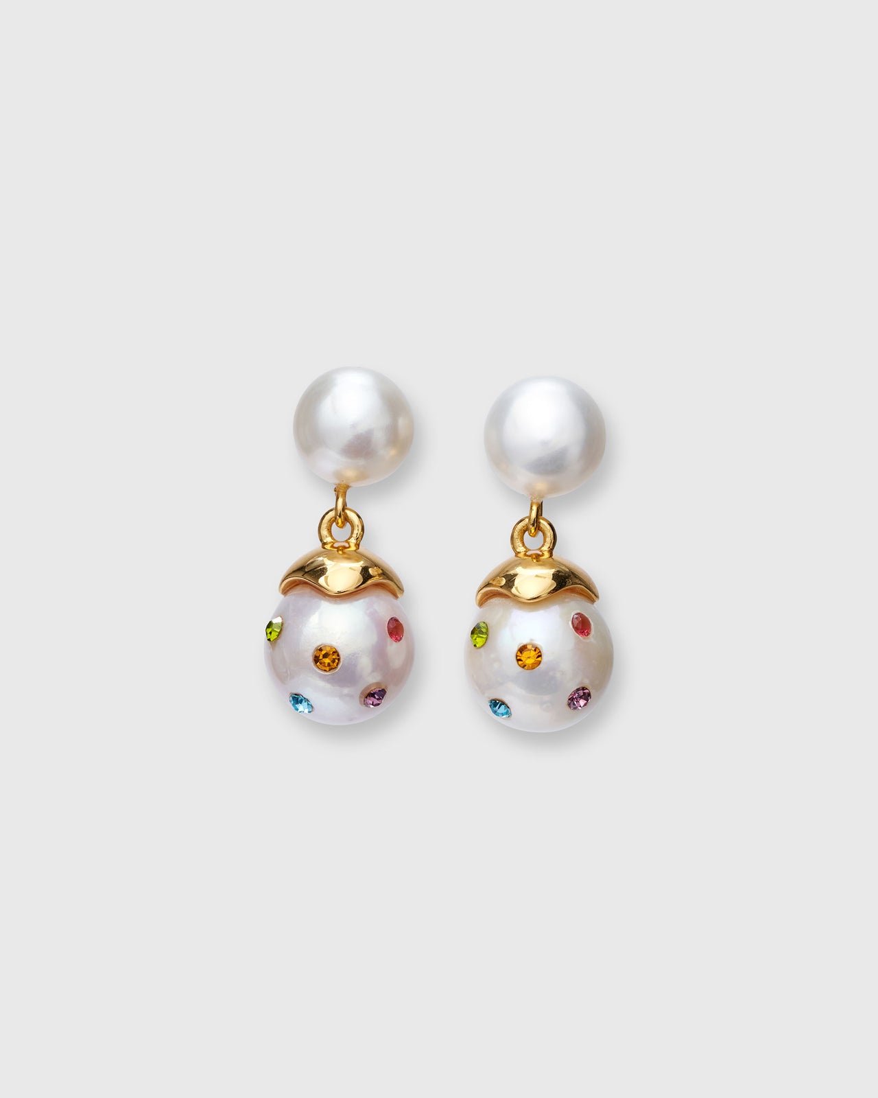 Confetti Drop Earrings in White