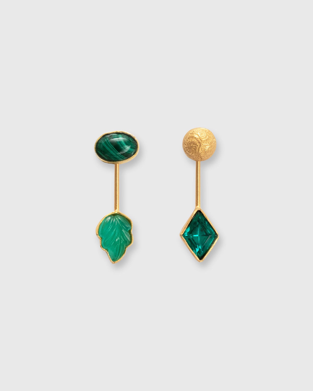 Detachable Drop Earrings in Green