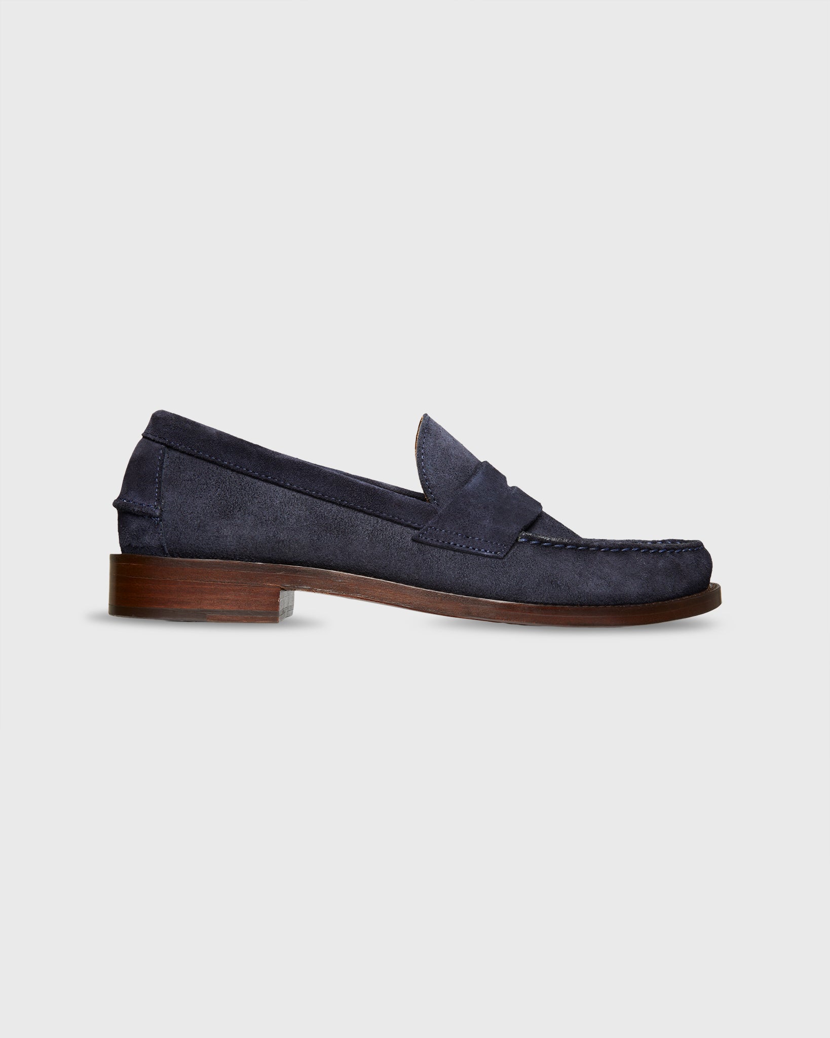 Handsewn Penny Loafer in Navy Suede