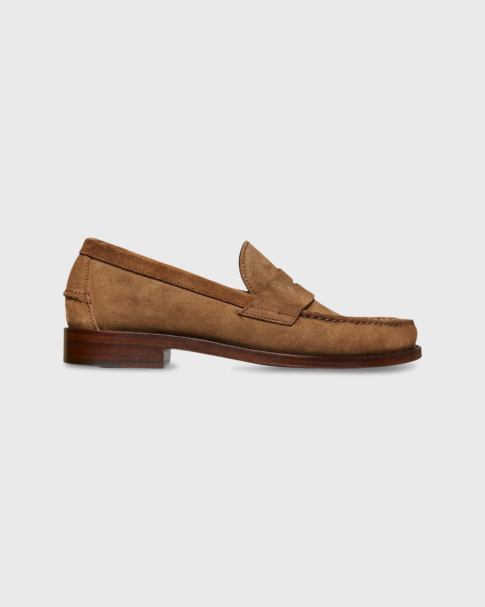 Handsewn Penny Loafer in Cigar Suede