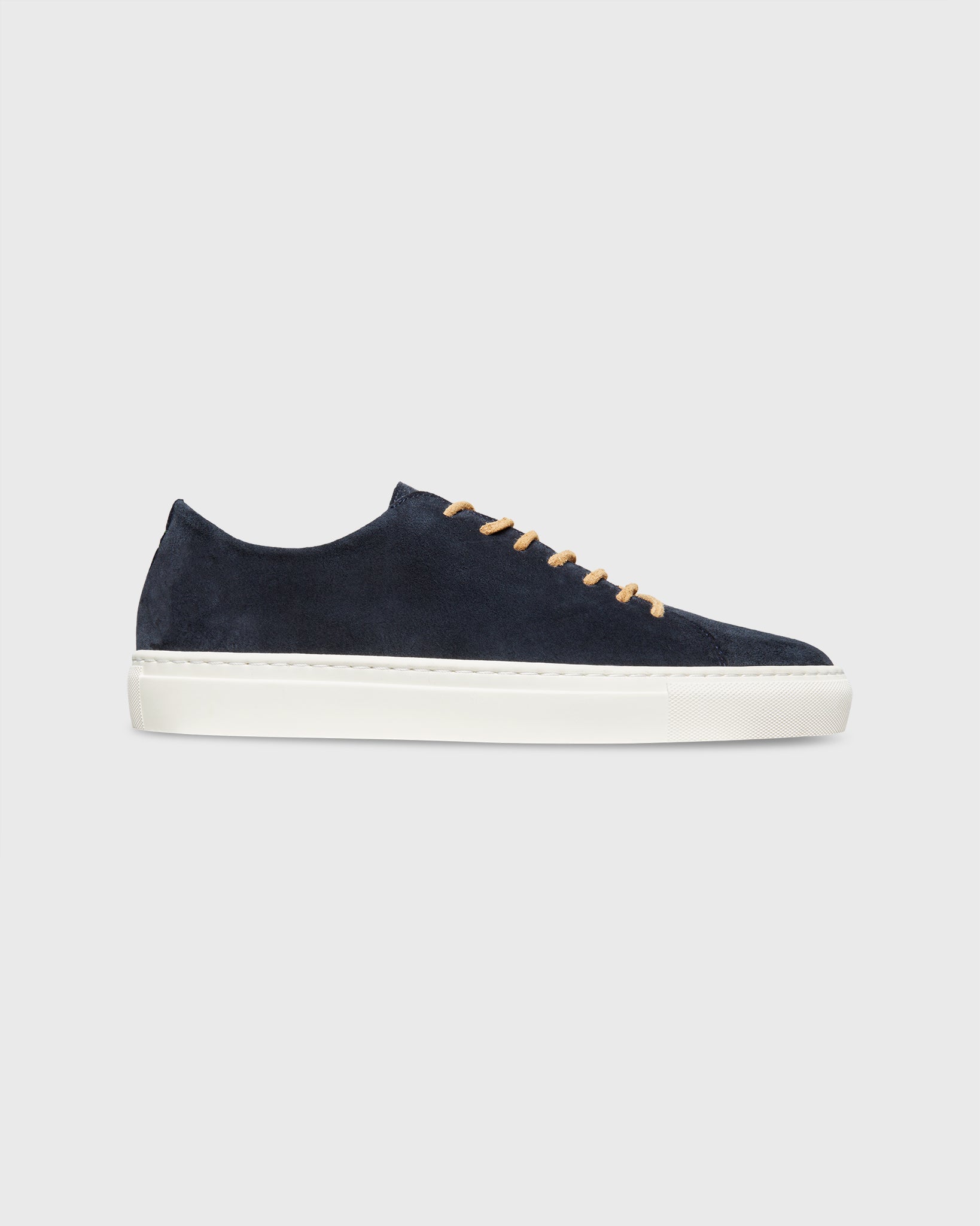 Low-Top Lace-Up Sneaker in Navy Suede | Shop Sid Mashburn