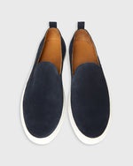 Load image into Gallery viewer, Slip-On Sneaker in Navy Perforated Suede
