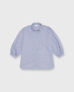 Volume Kimono Shirt in Blue/White Stripe Chambray