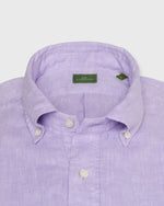 Load image into Gallery viewer, Short-Sleeved Button-Down Popover Shirt in Lavender Linen
