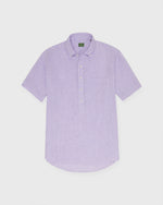 Load image into Gallery viewer, Short-Sleeved Button-Down Popover Shirt in Lavender Linen
