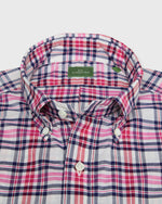 Load image into Gallery viewer, Button-Down Sport Shirt in Berry/Red/Navy Plaid Poplin
