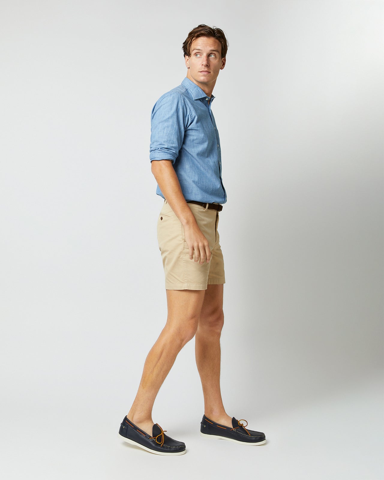 Garment-Dyed Short in Khaki AP Twill