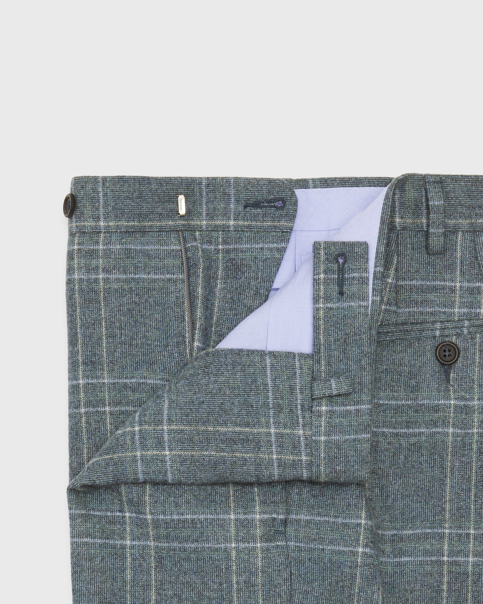 Dress Trouser in Grey/Lovat Mix Plaid Flannel