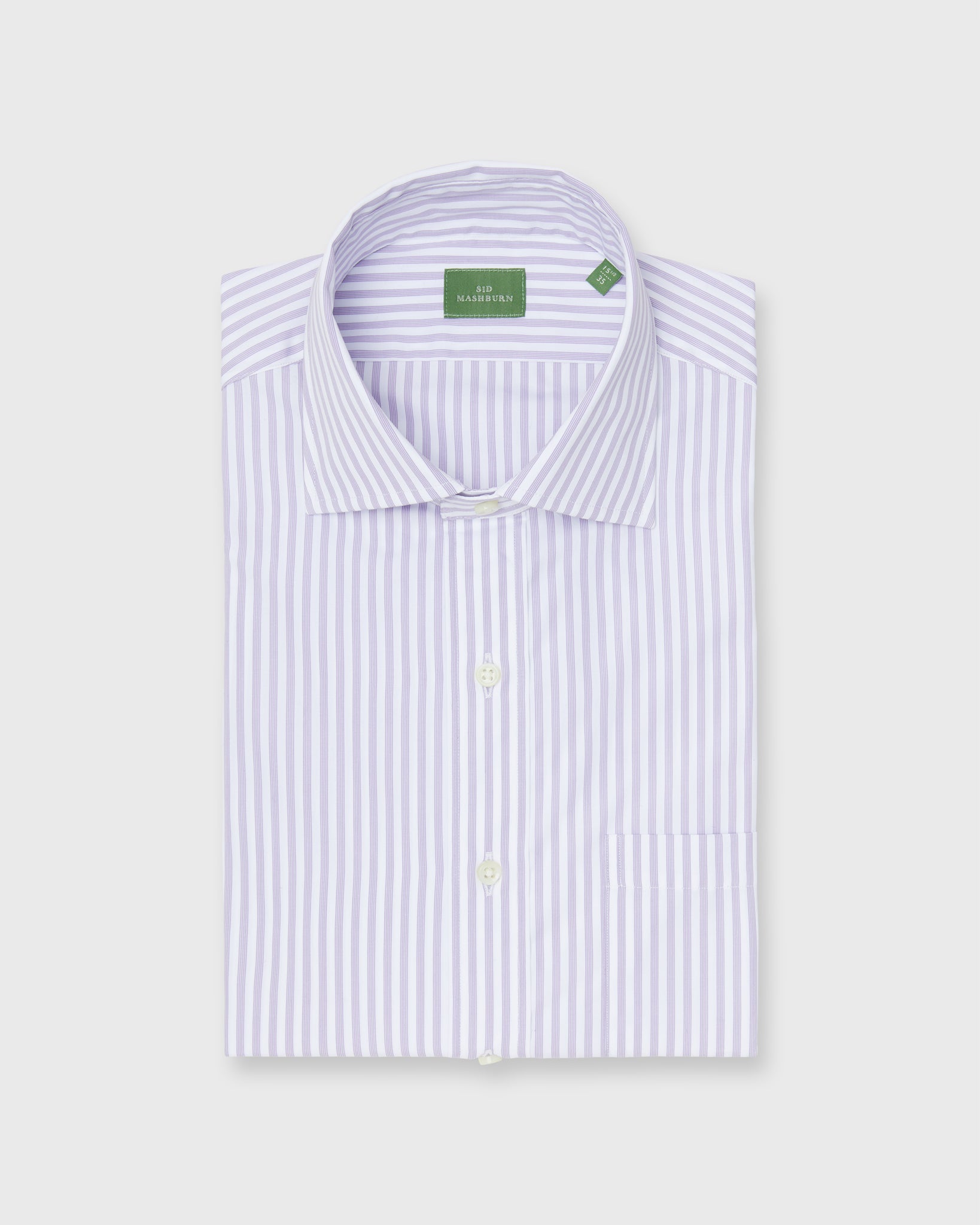 Spread Collar Dress Shirt in Lavender Multi Stripe Poplin