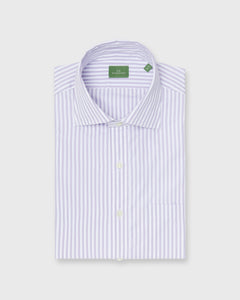 Spread Collar Dress Shirt in Lavender Multi Stripe Poplin