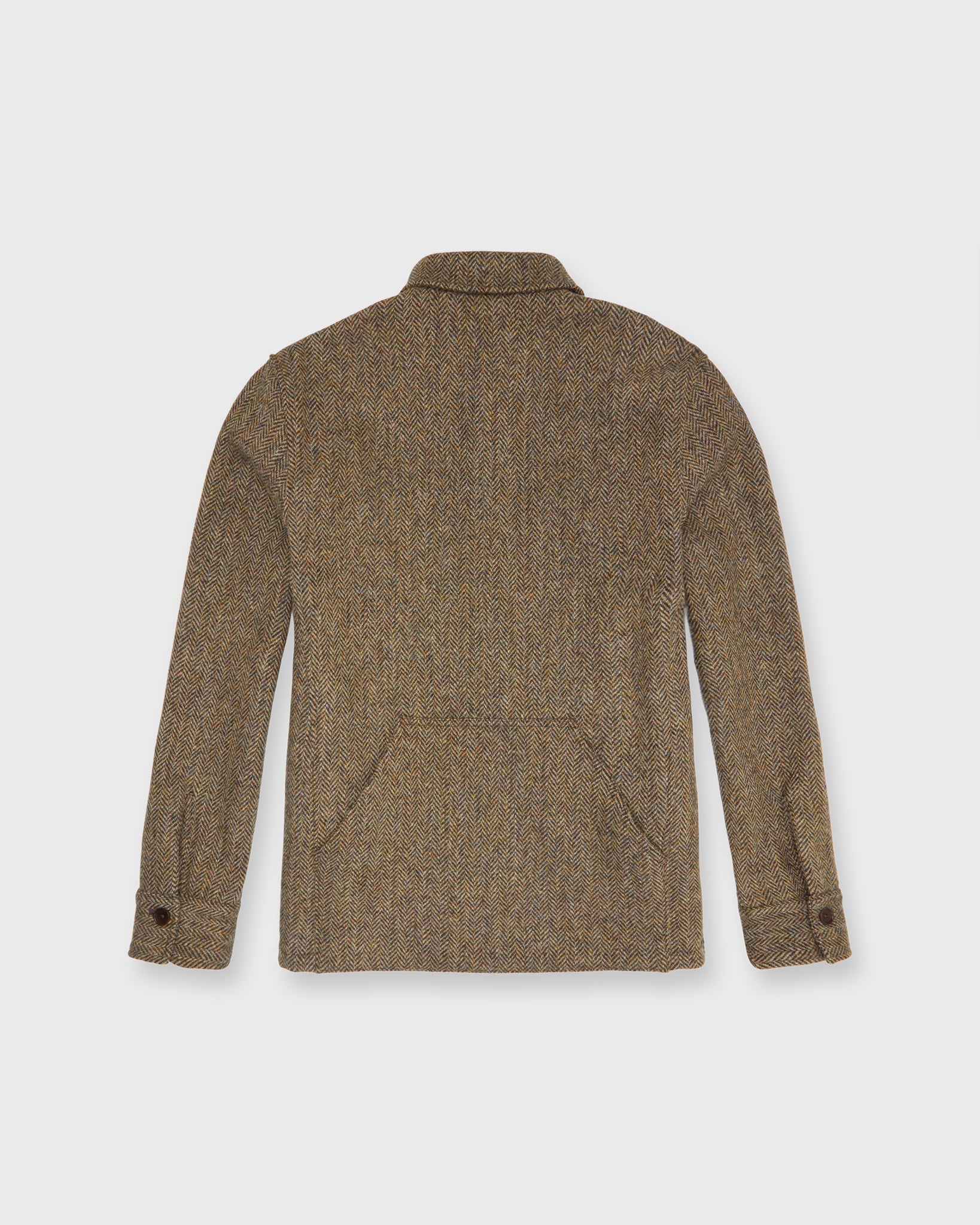Military Jacket in Wheat/Chocolate Herringbone Harris Tweed | Shop