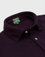 Load image into Gallery viewer, Short-Sleeved Polo in Merlot Dark Oxford Pique
