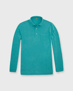 Load image into Gallery viewer, Long-Sleeved Polo in Heathered Green Pima Pique
