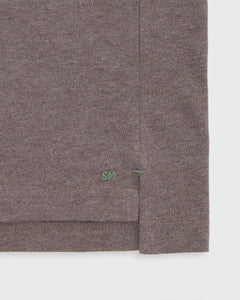 Long-Sleeved Polo in Heathered Oat Pima Pique