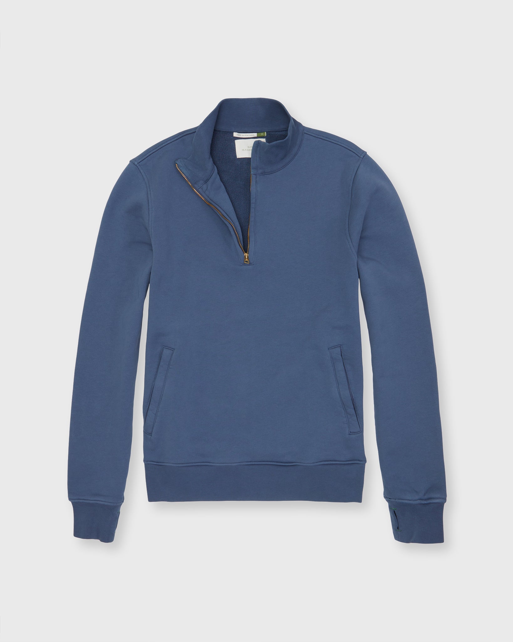 Half-Zip Pullover in Steel Blue French Terry
