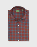 Load image into Gallery viewer, Spread Collar Sport Shirt in Sunset/Wintergreen Check Poplin
