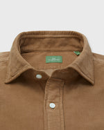 Load image into Gallery viewer, Spread Collar Sport Shirt in Tobacco Corduroy
