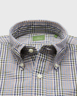 Load image into Gallery viewer, Button-Down Sport Shirt in Olive/Navy/Brown Plaid Poplin
