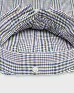 Load image into Gallery viewer, Button-Down Sport Shirt in Olive/Navy/Brown Plaid Poplin
