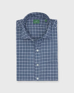 Load image into Gallery viewer, Spread Collar Sport Shirt in Grey/Hunter/Navy Check Brushed Twill
