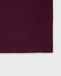 Long-Sleeved Rally Polo Sweater in Plum Cotton/Cashmere