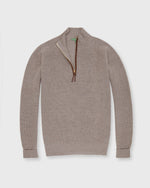 Load image into Gallery viewer, Half-Zip Shaker-Stitch Sweater in Heather Mink Extra Fine Merino
