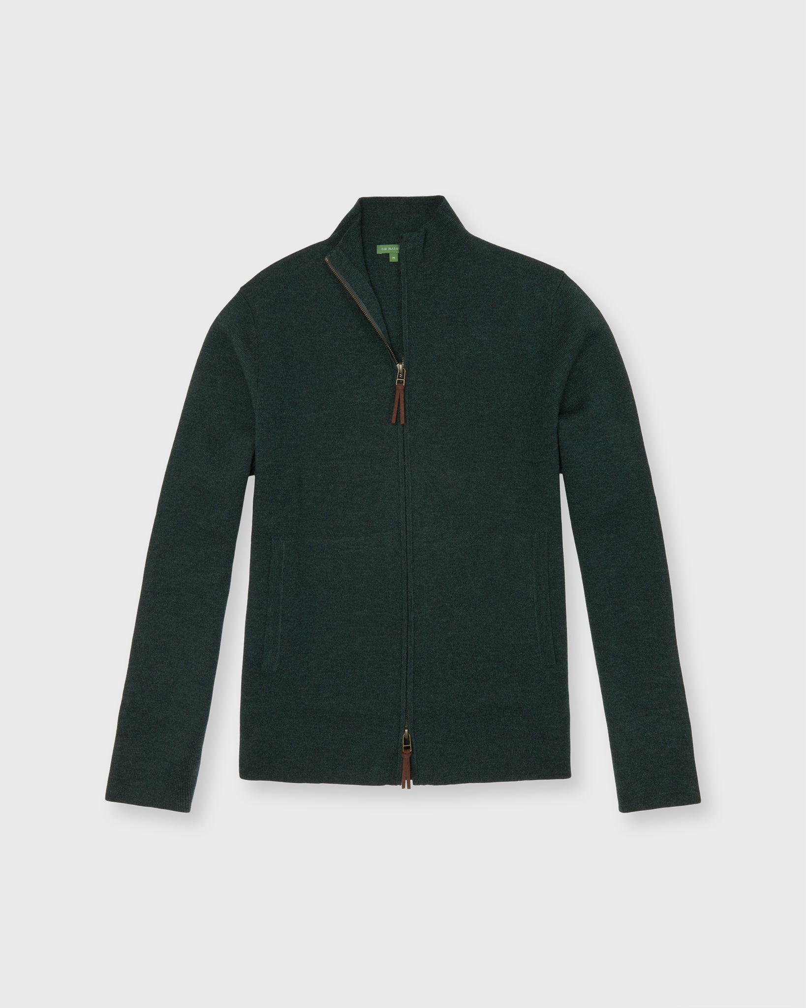 Milano-Stitch Track Jacket Sweater in Deep Jungle Extra Fine Merino