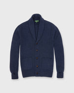 Load image into Gallery viewer, Shawl-Collar Cardigan in Indigo Lambswool Blend
