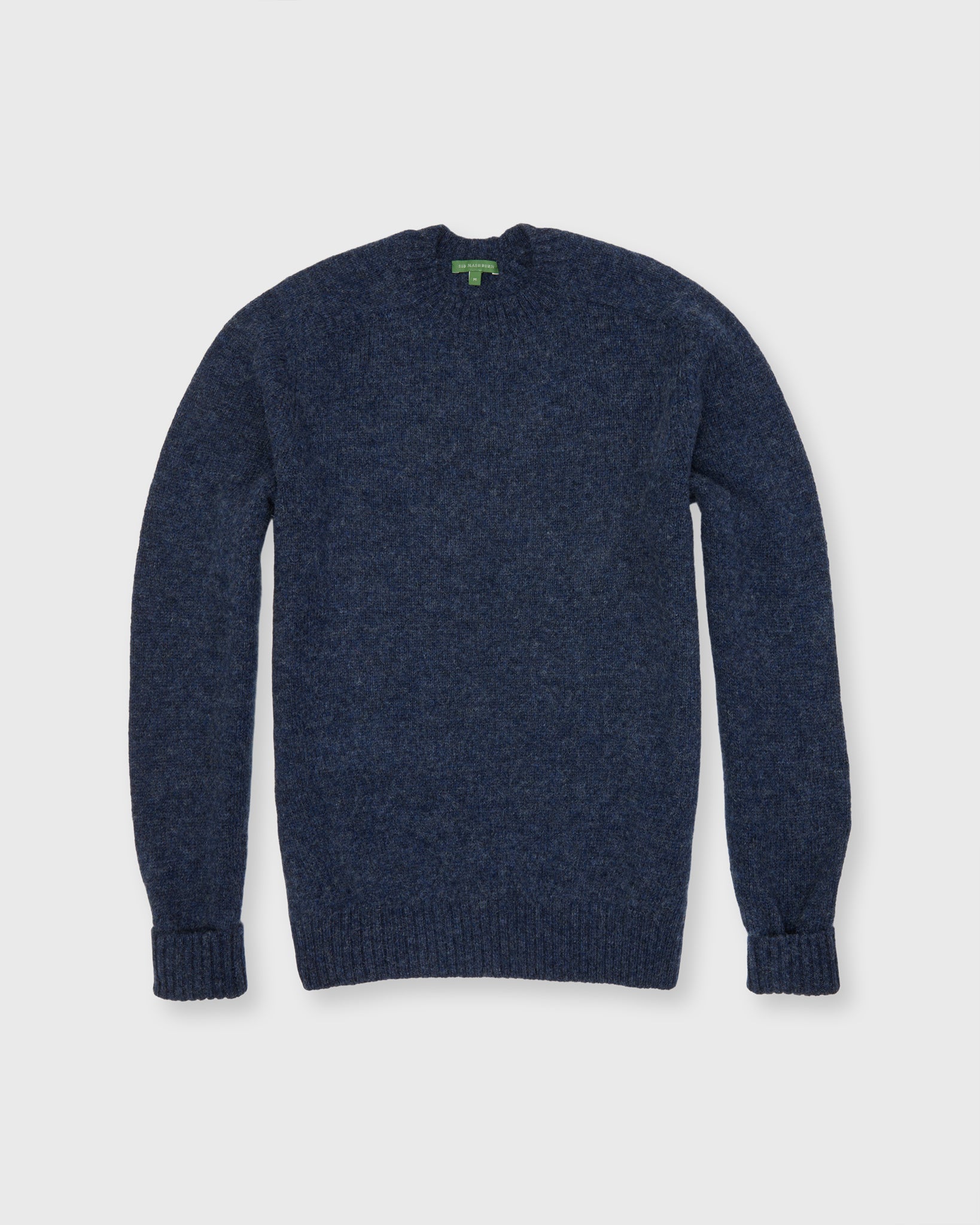 Washed Off-Gauge Crewneck Sweater in Heather Ink Wool