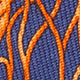 Silk Print Tie in Navy/Orange Giraffes