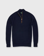 Load image into Gallery viewer, Half-Zip Milano-Stitch Sweater in Navy Extra Fine Merino
