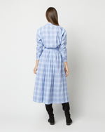 Load image into Gallery viewer, Kimono Shirtwaist Dress in Blue Multi Check Plaid Poplin
