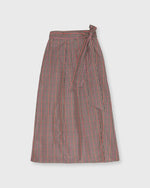 Load image into Gallery viewer, Elana Wrap Skirt in Red/Brown Check Taffeta
