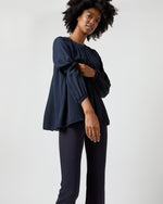 Load image into Gallery viewer, Alex Top in Navy Double Georgette Silk
