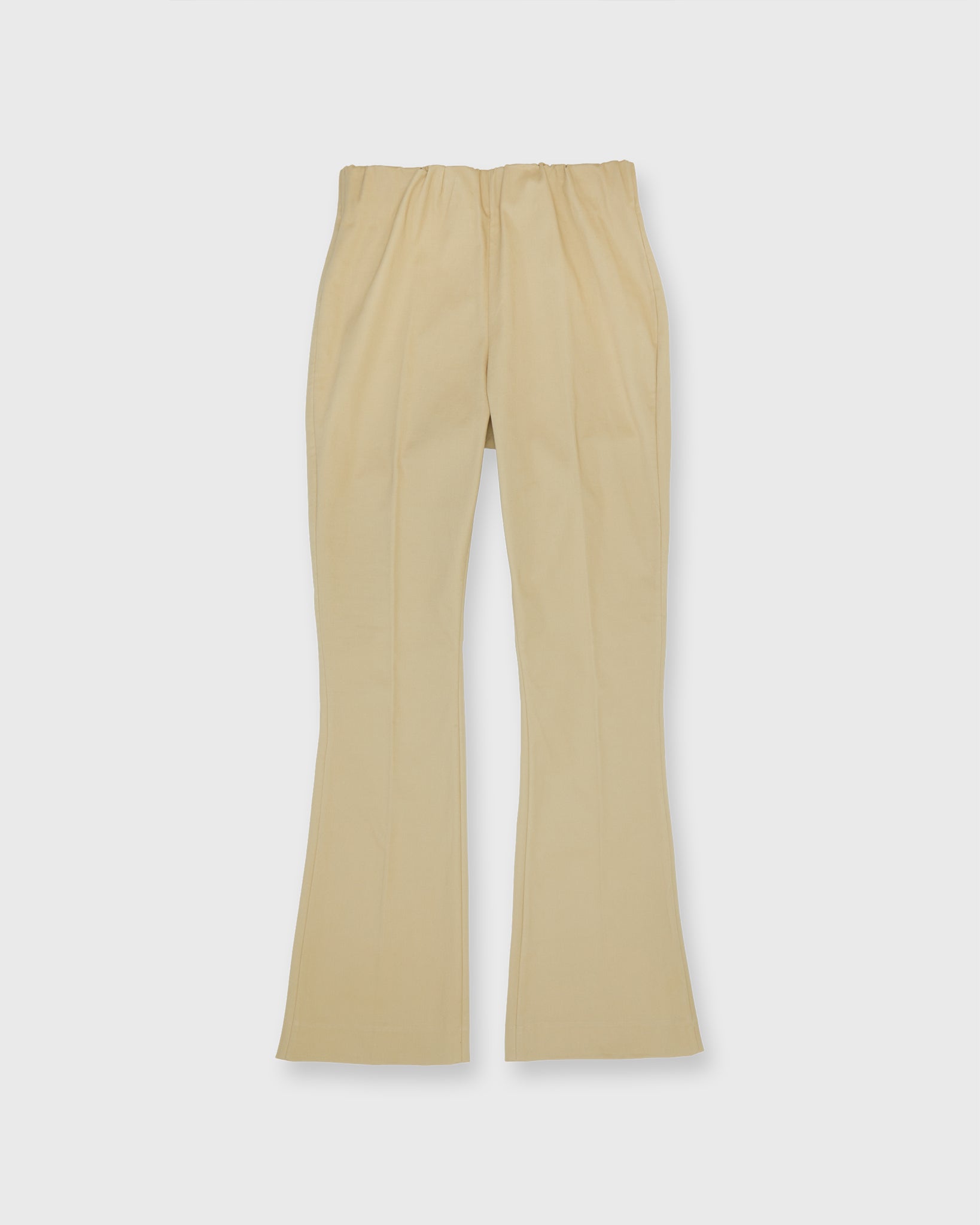 Faye Flare Cropped Pant in Khaki Stretch Sateen