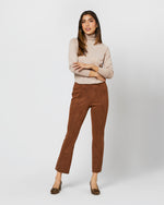 Load image into Gallery viewer, Faye Flare Cropped Seamed Pant in Cognac Vegan Suede
