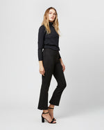 Load image into Gallery viewer, Faye Flare Cropped Seamed Pant in Black Vegan Suede
