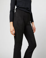 Load image into Gallery viewer, Faye Flare Cropped Seamed Pant in Black Vegan Suede
