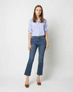 Load image into Gallery viewer, Flare Cropped 5-Pocket Jean in 5-Year Indigo Stretch Denim
