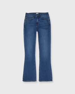 Flare Cropped 5-Pocket Jean in 5-Year Indigo Stretch Denim