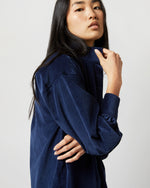 Load image into Gallery viewer, Anaya Popover Dress in Navy Stretch Cord
