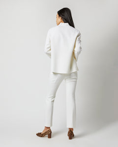 Camilla Top in Ivory Double-Weave Wool