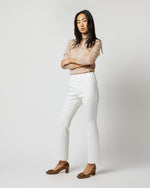 Load image into Gallery viewer, Faye Flare Cropped Pant in Ivory Double-Weave Wool
