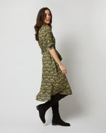 Load image into Gallery viewer, Long-Sleeved Gianna Dress in Hunter Multi Strawberry Thief Liberty Fabric
