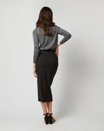 Load image into Gallery viewer, Long Pull-On Skirt in Black Ponte Knit

