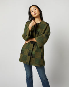 Eleanor Coat in Hunter Multi Patchwork Jacquard